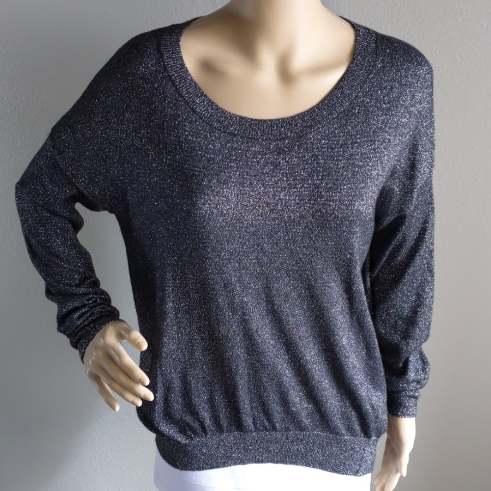 Mossimo Metallic Black Sweater Top Size M